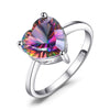 Natural Rainbow Fire Mystic Topaz Classic Solitaire Rings 925 Sterling Silver Engagement Wedding Jewelry For Women