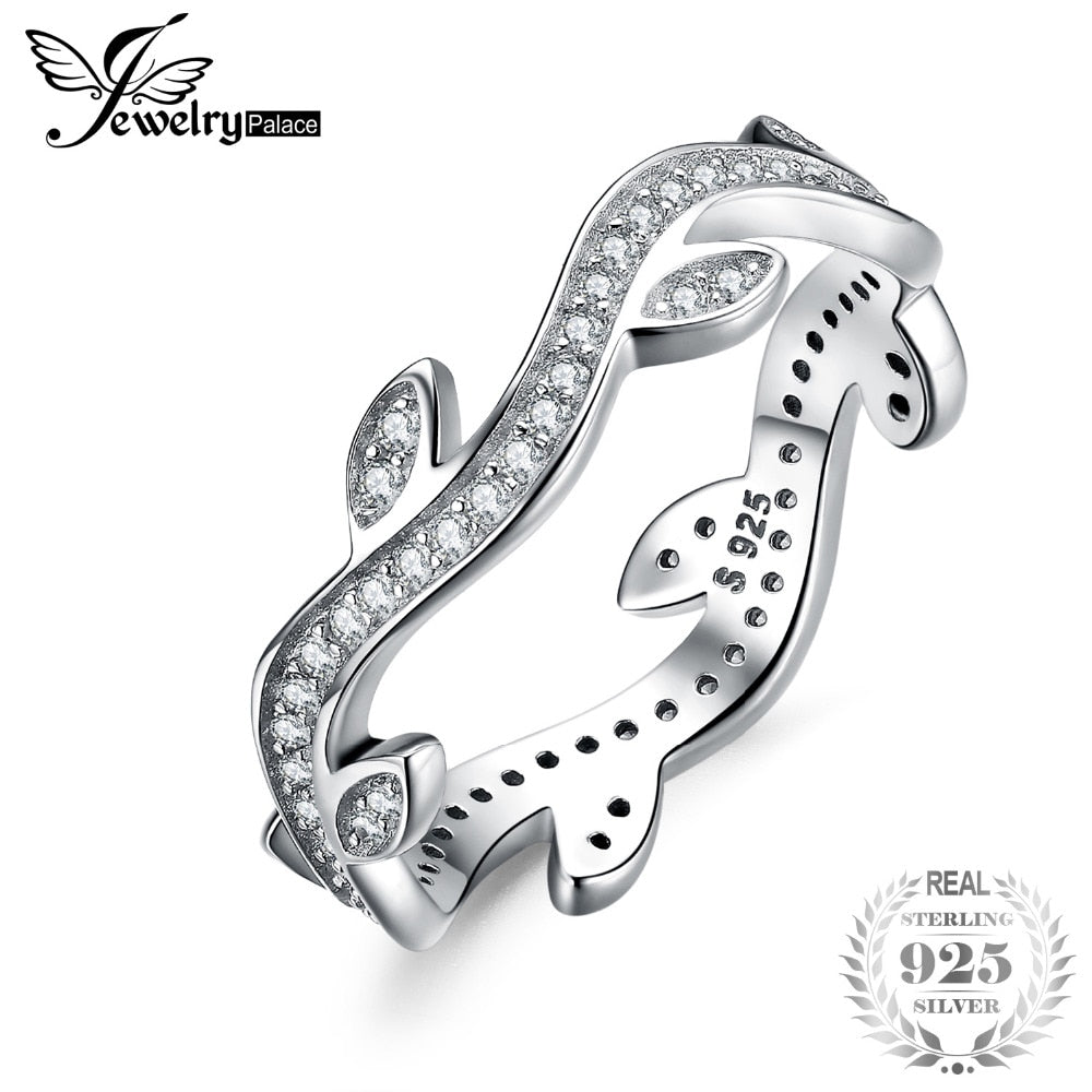 Olive Leaf Crown Cubic Zirconia Stacktable 925 Sterling Silver Ring For Women And Daughter New Hot Sales