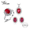 Princess Diana Jewelry Engagement Wedding Pigeon Created Ruby Jewelry 925 Sterling Silver Ring Pendant Earring