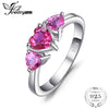 Romantic Heart 1.25ct Created Pink Sapphire Women Engagement Wedding Rings 925 Sterling Silver Charms Fine Jewelry