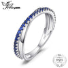 Round 0.3 ct Created Blue Spinel Trendy Wedding Bands Rings For Women Real 925 Sterling Silver Anniversary Jewelry