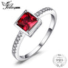 Square Cut 0.7ct Created Red Ruby Ring Solid 925 Sterling Silver Solitaire Engagement Ring For Women Brand Jewelry