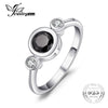 Succinct 1.3ct Green Created Black Spinel Bezel Setting 3 Stone Ring 925 Sterling Silver Simple Fashion Women Ring