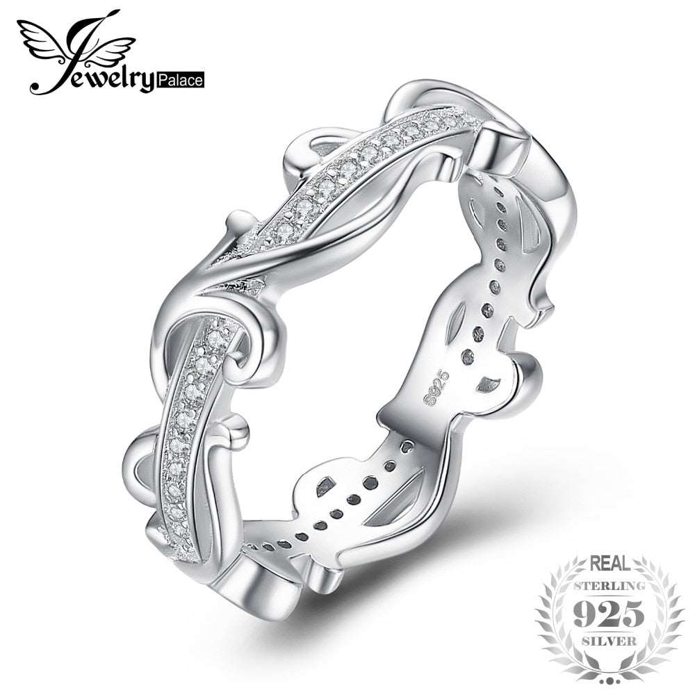 Vintage Flower Cubic Zirconia Anniversary Wedding Band 925 Sterling Silver Ring Beautiful 2020 New Hot For Women