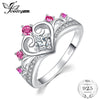 Vintage Heart Cubic Zirconia Created Pink Sapphire Anniversary Promise Ring 925 Sterling Silver For Women 2020 Hot