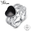 Vintage Love 4.4ct Genuine Black Onyx Intertwined Band 925 Sterling Silver Ring For Women 2020 New Hot Sale