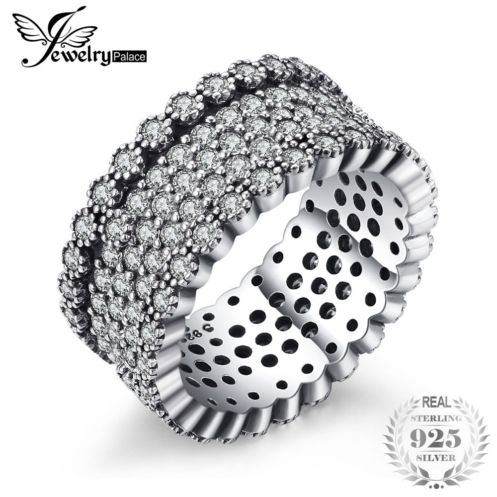 Women 3 Pcs Stackable Wedding Band Anniversary Engagement Rings Set Bridal Sets 925 Sterling Silver Cocktail Ring