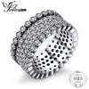 Women 3 Pcs Stackable Wedding Band Anniversary Engagement Rings Set Bridal Sets 925 Sterling Silver Cocktail Ring
