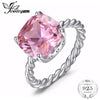 Women Ladies Cushion Cut Pink Cubic Zirconia Beautiful Delicate Ring 925 Sterling Silver Engagement Ring