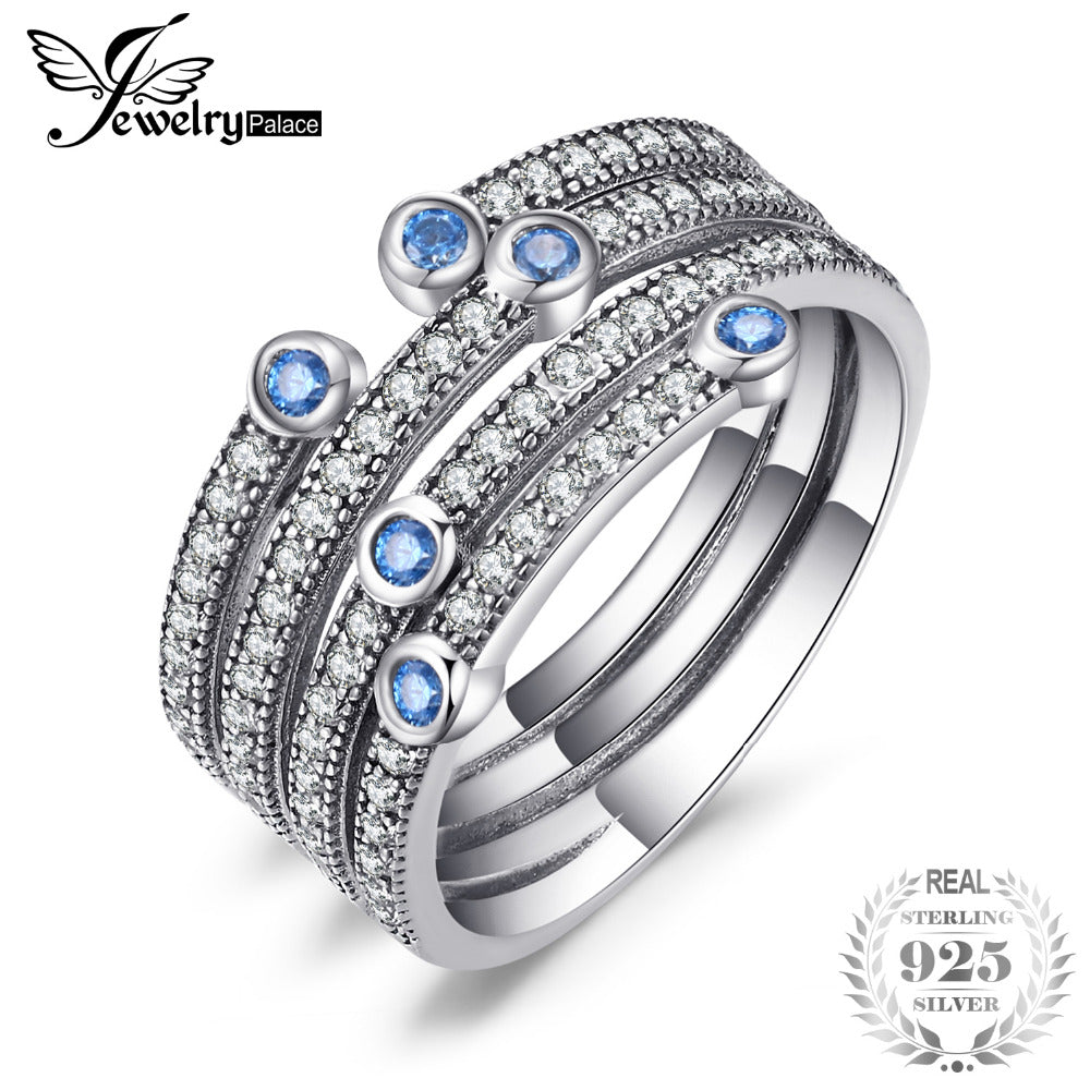 925 Sterling Silver Rings Cubic Zirconia Wedding Band Engagement Ring Cocktail Rings Gemstone Jewelry Fashion
