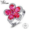 Flower 5ct Created Red Ruby Cocktail Ring 925 Sterling Silver Ring 2020 New Fine Jewelry For Women's Fashion