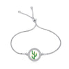 JewerlyPalace Cactus Flower Cubic Zirconia Adjustable 925 Sterling Silver Bracelet For Mother And Daughter Beautiful Gifts