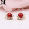 JiaMu hot Arrivals Women Multicolor India Wedding Jewelry Sunflower Onyx Natural Stone Earrings 585 Rose Gold Dangle Earrings
