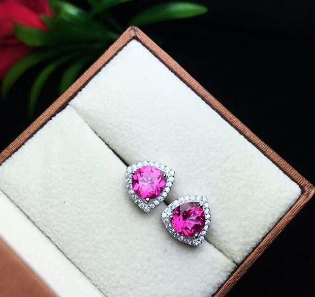 Jimei jewelry   925 sterling silver inlaid with pink topaz drop drop orchid butterfly