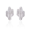 100% 925 Sterling Silver Plant Earrings Women's Jewelry Fashion Tiny Cactus Stud Earrings Gift for Girls Kids Lady