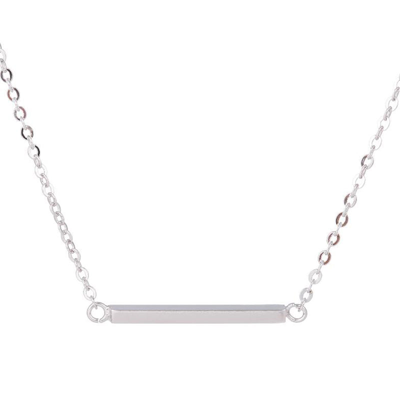 925 Sterling Silver Bar Pendant Necklaces for Men/Women Genuine Sliver Necklace Fashion Jewelry Lover's Gift collares