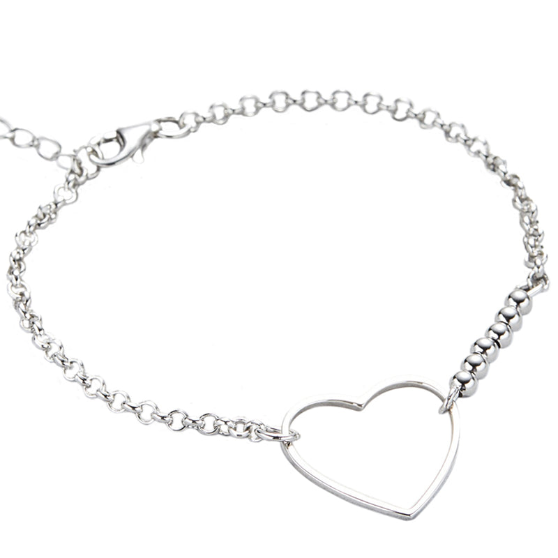 925 Sterling Silver Beads Bracelets Femme Love Heart Charm Bracelets for Women Girls Men Friends Summer Jewelry Gifts