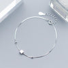925 Sterling Silver Cubic Square Bracelet Simple Bead Cuff Bracelets for Women Link Chain Charm Bracelet homme pulseras
