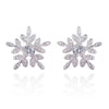 925 Sterling Silver Cubic Zirconia Cute Snowflake Stud Earrings for Women Valentines D Gift Creative Fashion Jewelry