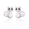 925 Sterling Silver Cute Animal Cat Stud Earring for Women Statement Jewelry Fashion Stud Earrings Party Gift Wholesale