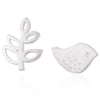 925 Sterling Silver Earrings Animal Bird and Leaf Stud Earrings for Women Girl Fashion Jewelry Gift pendientes mujer
