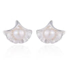 925 Sterling Silver Fashion Ginkgo Biloba Plant Earrings for Women Girls Wedding Jewelry Statement Leaf Stud Earrings