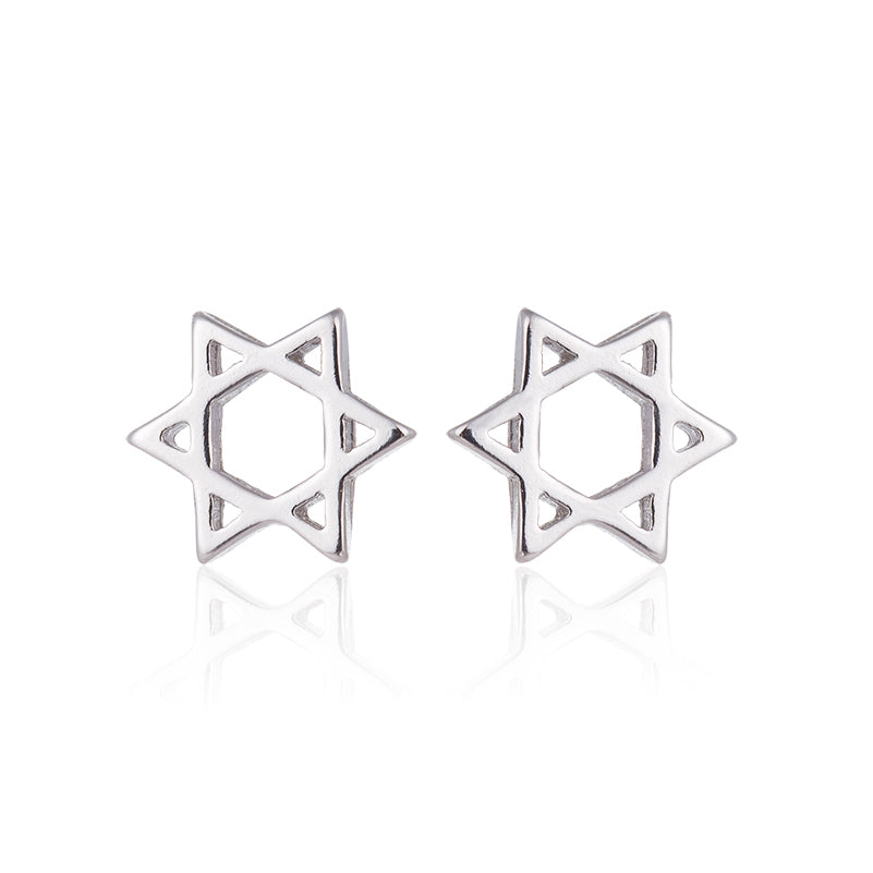 925 Sterling Silver Geometric Star Women Earrings Punk Piercing Body Jewelry Accessories Simple Stud Earrings brincos