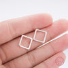 925 Sterling Silver Geometric Triangle Round Square Stud Earrings for Women Fashion Fine Jewelry Hollow Earing Brincos