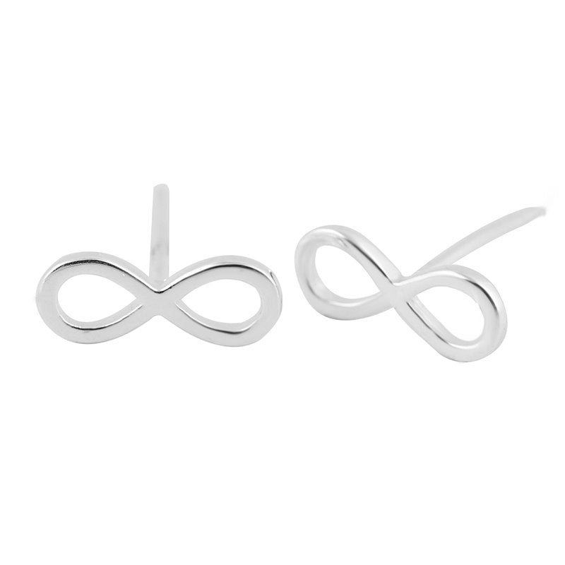 925 Sterling Silver Infinity Earrings Bijoux Everyd Jewelry Lucky Number Figure Eight Stud Earring Mother's D Gift