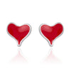925 Sterling Silver Jewelry Cute Red Heart Earrings for Girls Kids Lady Romantic Small Earrings Fine Jewelry brincos