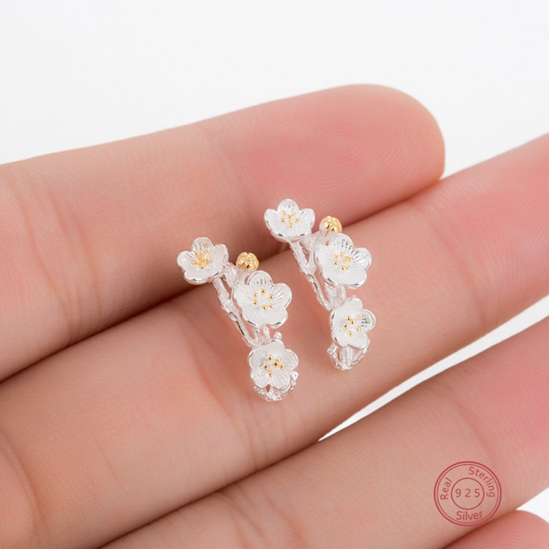 925 Sterling Silver Jewelry Flower Earrings for Women Wedding Engagement Earings Gift Daisy CZ Stud Earings Fine Jewelry