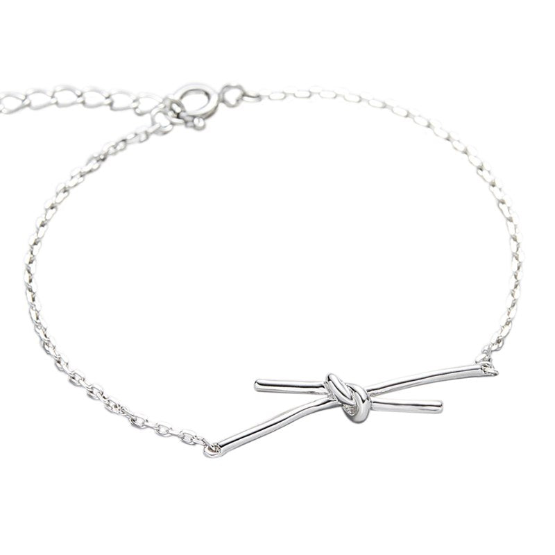 925 Sterling Silver Jewelry Love Knot Bracelets for Women Female Personality Bracelet Open Cuff Bangles Bridesmaid Gifts