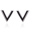 925 Sterling Silver Jewelry Simple Letter V Shape Stud Earrings for Women Party Gift Cute Geometric Earrings Oorbellen