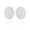 925 Sterling Silver Mesh Texture Ellipse Stud Earrings for Women Lady Fashion Jewelry Geometric Round Earrings aretes