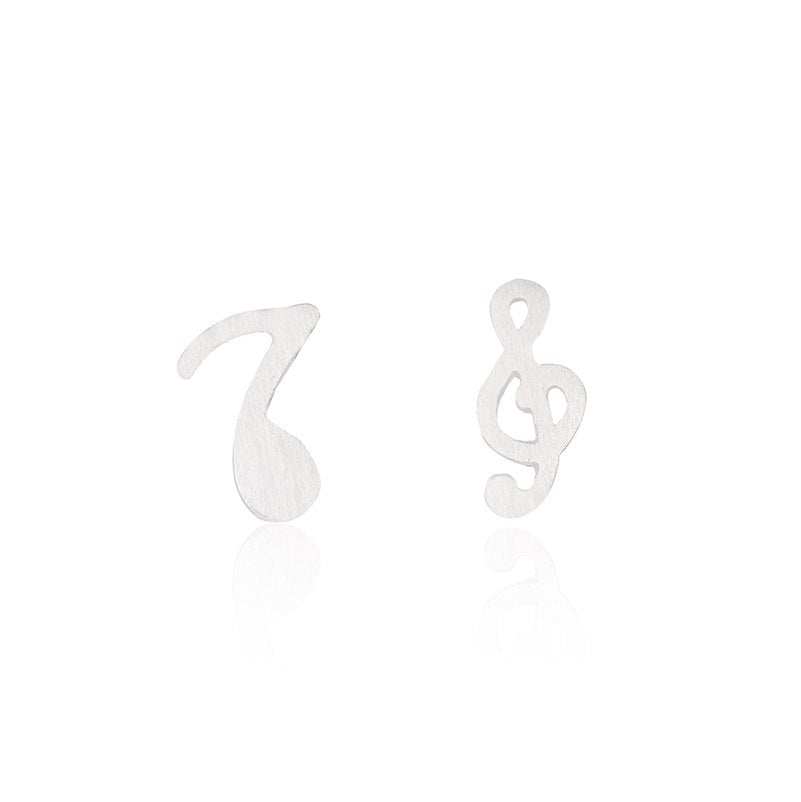 925 Sterling Silver Musical Notes Earrings Geometry Women Jewelry Ear Studs for Music Lovers Girl Friend Gift Bijoux