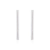 925 Sterling Silver Round Bar Stud Earrings in 2 Different Size Simple Punk Stud Earrings Women Wedding Jewelry Bijoux