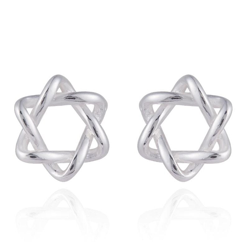 Authentic 925 Sterling Silver Star Stud Earrings for Women Jewelry Geometric Triangle Earrings Kid Christmas Gift Bijoux