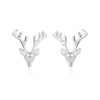 Christmas Accessories 925 Sterling Silver Antler Deer Stud Earrings for Women Kids Cute Elk Animal Earrings Pendientes