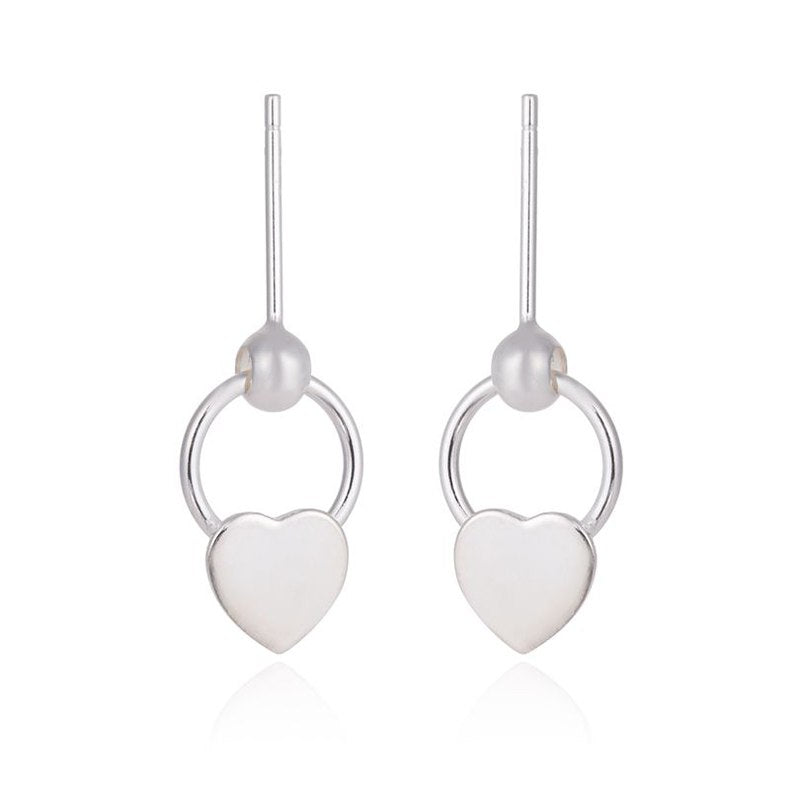 Cute 925 Sterling Silver Star Earrings Hollow out Love Heart Stud Earrings for Women Girl Kids Birthd Piercing Jewelry