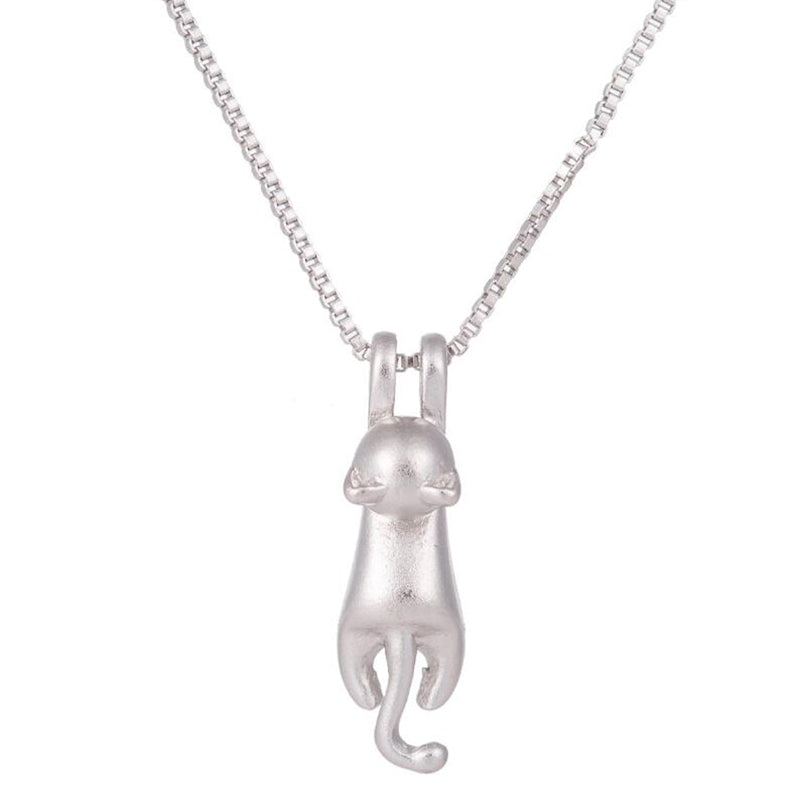 Cute Cat Necklace & Pendant for Women 925 Sterling Silver Jewelry Minimalist Animal Charm Necklace Pet Lover Gift