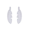 Fashion 925 Silver Feather Earrings for Women Small Leaf Stud Earrings Wedding Gift Sterling Silver Jewelry Brincos