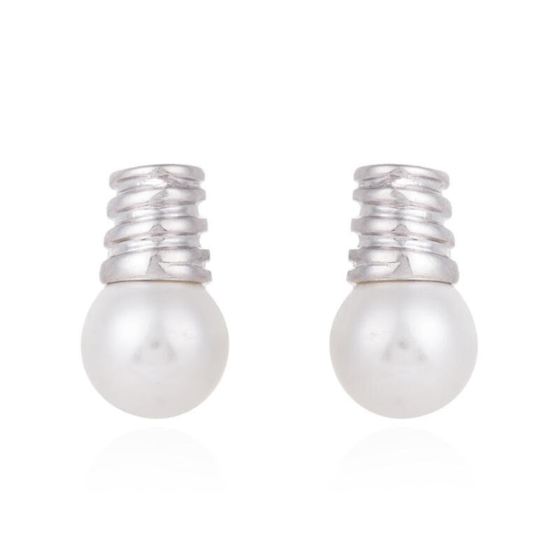 Fashion Bulb Pearl Earrings for Women Creative Design 925 Sterling Silver Jewelry Small Pearl Stud Earings Female Brinco