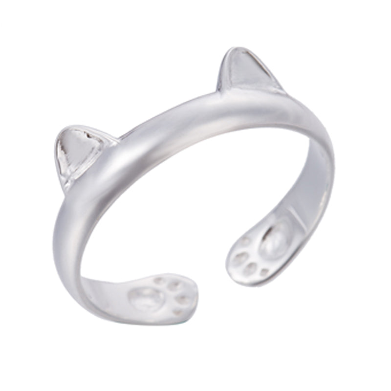 Fashion Cute Cat Rings for Women Girls 925 Sterling Silver Finger Animal Ring Wholesale Jewelry Party anel bague femme