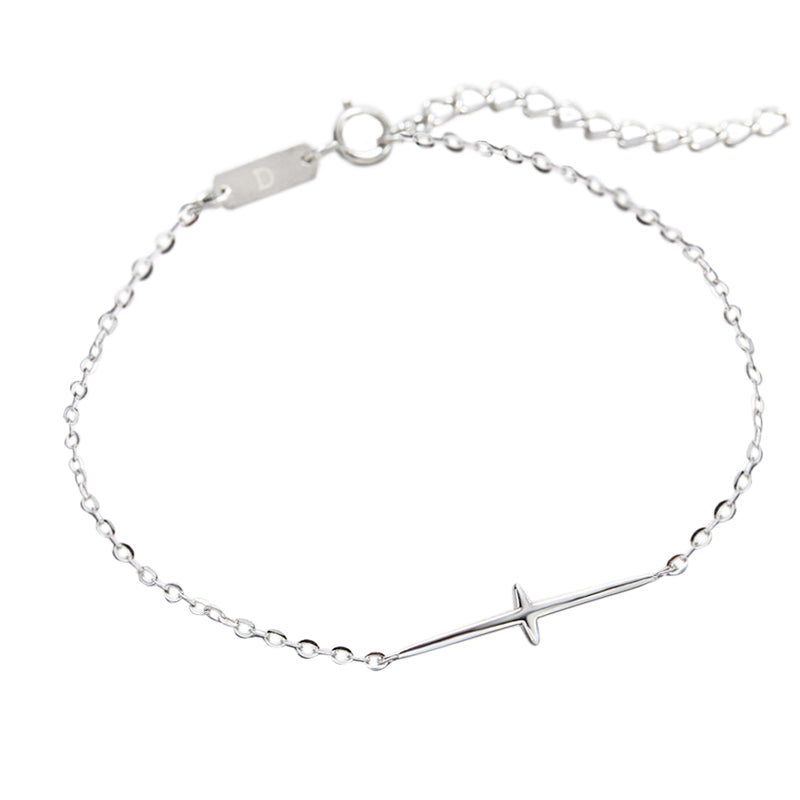 Fashion Women Bracelet 925 Sterling Silver Faith Christian Cross Bracelet Bangle Personalized Couple Bracelet Accessorie