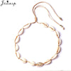 Jisensp Hawaiian White Black Rope Chain Necklace for Women Vintage Handmade Shell Clavicle Necklaces Beach Jewelry Gift