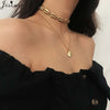 Jisensp Hawaiian White Black Rope Chain Necklace for Women Vintage Handmade Shell Clavicle Necklaces Beach Jewelry Gift