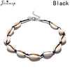 Jisensp Hawaiian White Black Rope Chain Necklace for Women Vintage Handmade Shell Clavicle Necklaces Beach Jewelry Gift