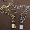 Jisensp Lock Pendants Punk Necklaces for Women Men Exaggeration Personality Thick Chain Padlock Necklace Gothic Collier Femme