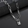 Jisensp Lock Pendants Punk Necklaces for Women Men Exaggeration Personality Thick Chain Padlock Necklace Gothic Collier Femme