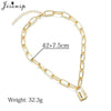 Jisensp Lock Pendants Punk Necklaces for Women Men Exaggeration Personality Thick Chain Padlock Necklace Gothic Collier Femme